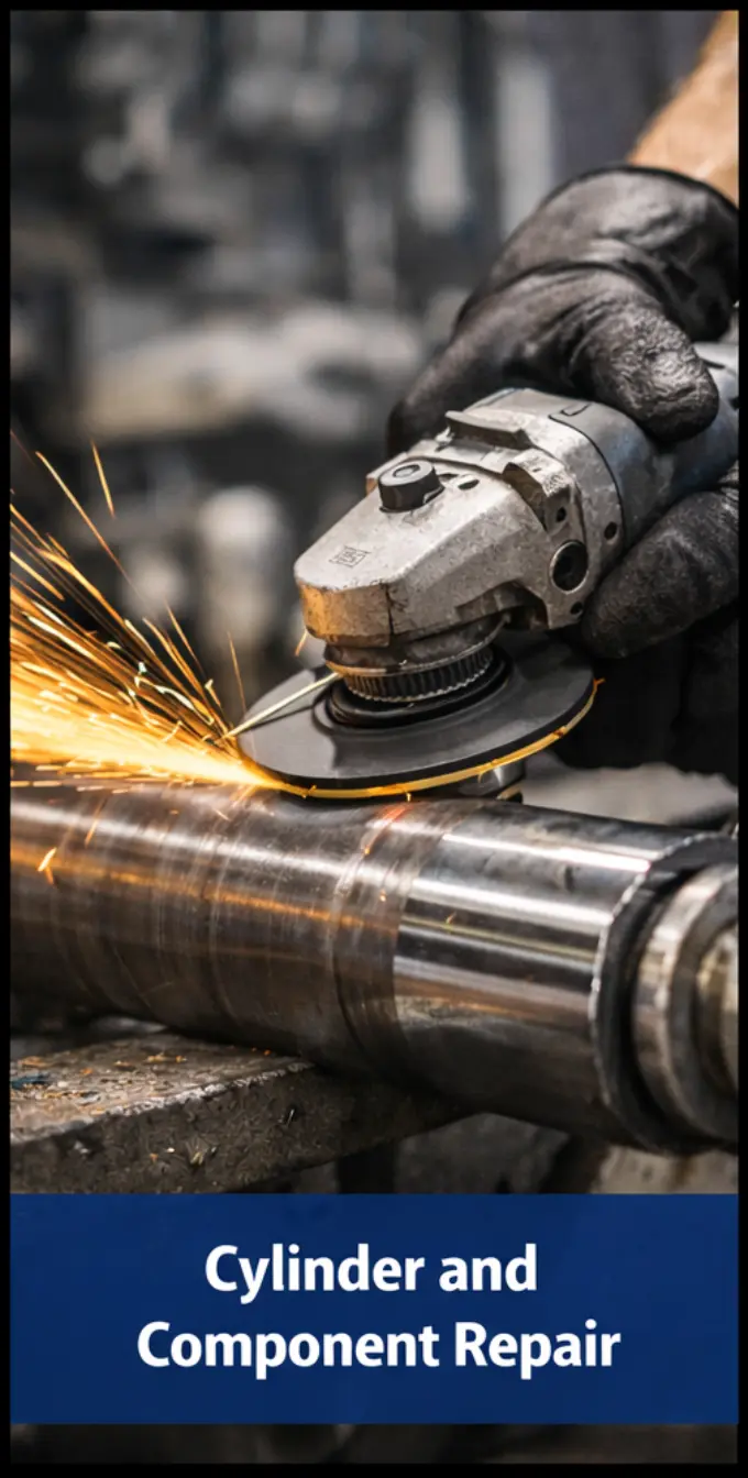 Hydraulic cylinder component repair and rod polishing